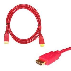  Premium v1.3 1080p 5 Foot Red HDMI Cable for HDTV/Blu Ray/DVD 
