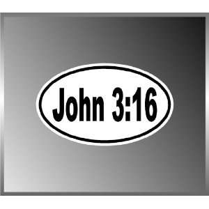 John 3:16 Bible God Gave His One and Only Son Vinyl Euro Decal Bumper 