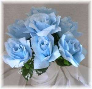 84 LIGHT BLUE Open Roses Wedding Rose Bouquet Flowers  