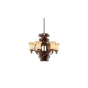   Tier Chandelier in Tuscan Sun with Champagne glass