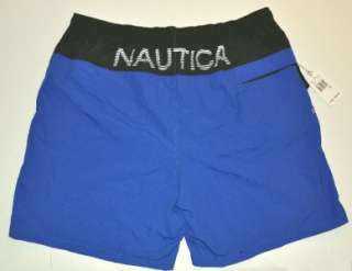 New Mens NAUTICA Swim Trunks LOGO Shorts Water mesh Cobalt BLUE Size 