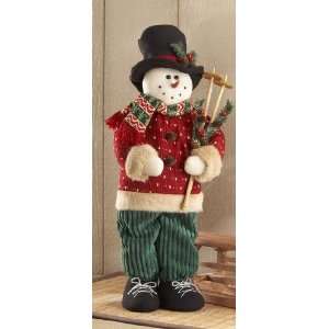    24 Christmas Weave Standing Snowman, Black Hat
