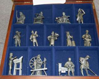 13 PIECE SET FRANKLIN MINT PEOPLE OF COLONIAL AMERICA  