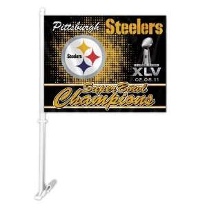 NFL Pittsburgh Steelers Car Flag w/ Free Wall Bracket:  
