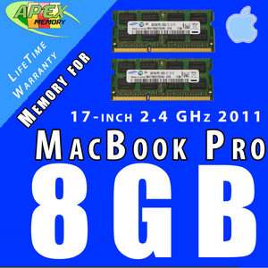   1333 DDR3 SAMSUNG MEMORY for 2011 Apple MacBook Pro 17 2.4 GHz  