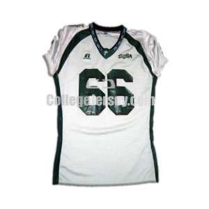  White No. 66 Game Used Tulane Russell Football Jersey 