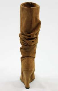 459 BCBG Max Azria Vakka Suede High Heels Sand Boots Shoes  