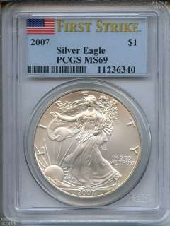 2007 PCGS MS69 Silver American Eagle p137  