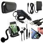   BUNDLE CASE CAR CHARGER HEADSET MOUNT STYLUS USB FOR LG RUMOR TOUCH