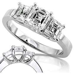 14k Gold 1ct TDW Asscher Diamond Engagement Ring (H I, SI)  Overstock 