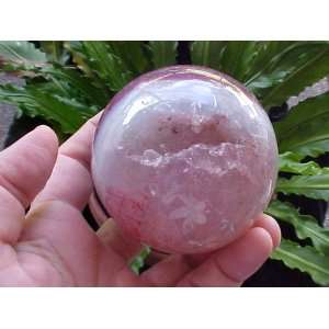   A4702 Gemqz Banded Purple Agate Carved Sphere Wow  