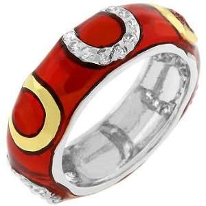  Red Horseshoe Enamel Ring (size 06) 