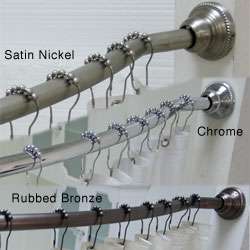 Curved Shower Rod with Shower Liner and Hooks Set  Overstock