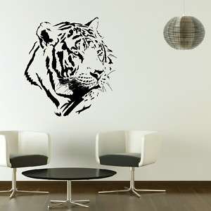 WHITE TIGER HEAD BIG CAT WALL DECAL TRANSFER LARGE REMOVABLE VINYL 