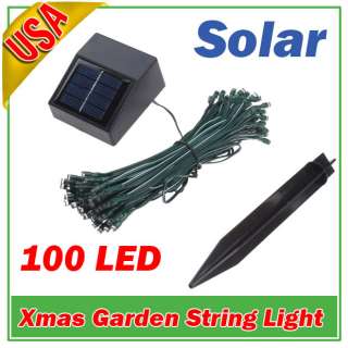 100 LED Solar String Light Garden Christmas Fairy WHITE  
