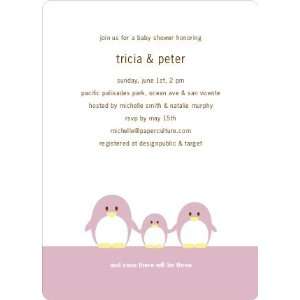    Penguin Family Baby Shower Invitations