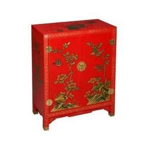 29 Imperial Style Storage Cabinet / End Table with Nature Motif in 