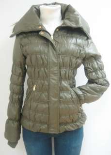 NEW GUESS RUCHED SCUBA DOWN COAT, JACKET, MILITARY, SMALL, NWT, MD284 