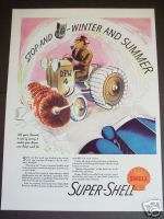 1937 Super Shell Gasoline gas D. P. W. Winter art ad  