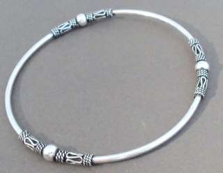 Sterling Silver 925 Sleek Bali Bangle Bracelet  