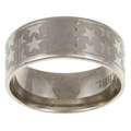 Stainless Steel Etched Star Band