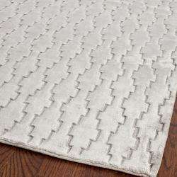    knotted Mirage Grey Wool and Viscose Rug (2 x 8)  Overstock