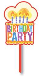 Happy Birthday Joy Party Cake with Candles Yard Sign Decoration  