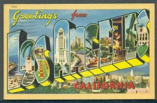 Large Letter GREETINGS from LOS ANGELES CA Postcard  