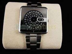 Stylish S/Steel Mens Dial Rotatable Square Wrist Watch  