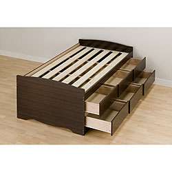 Everett Espresso 6 drawer Platform Twin Bed  Overstock