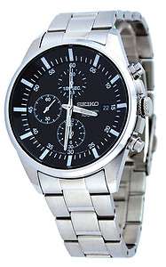   SNDC81 SNDC81P1 Mens Stainless Steel Black Dial Chronograph Watch