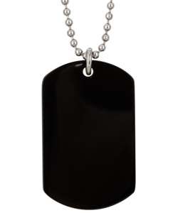 Black Stainless Steel Dog Tag Necklace  Overstock