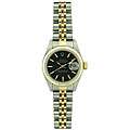 Pre owned Rolex Datejust Womens Two tone Black Dial Watch
