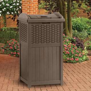 Outdoor Resin Wicker Trash Hideaway Can New  