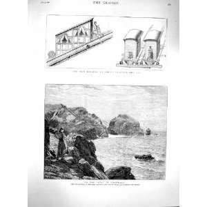   1880 Cornwall Rocks Sea Railway Mount Vesuvius Train