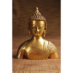 Handcrafted Brass Buddha Bust (India)  