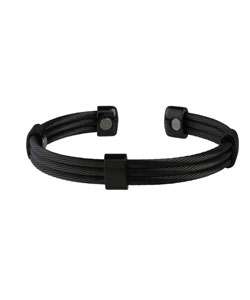 Sabona Trio Cable Black and Black Magnetic Bracelet  Overstock