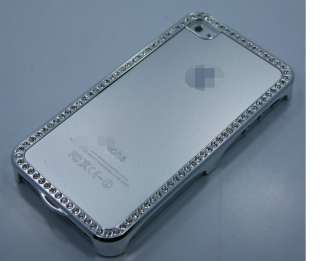   Case iPhone 4 with silver chrome edge +FREE SCREEN PROTECTOR  