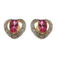 sire 10k Gold Pink Tourmaline and 1/5 TDW Diamond Earrings (H I, VS1 