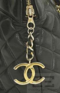 Chanel Vintage Black Lambskin Quilted Leather Chain Strap Shoulder Bag 