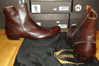 ROBERTO CAVALLI man leather boots size 44 brown  