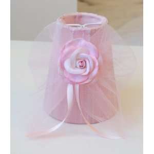 Pink Chandelier Shade with Tulle bow 