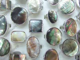 Wholesale lot bulk resale 25 pearl silver rings jewerly  