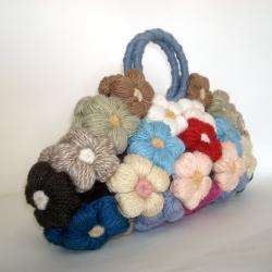 Hand crochet Wool and Cotton Flower Bag (Nepal)  