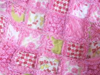 Farmers Market~ baby girl rag quilt minkee blanket  
