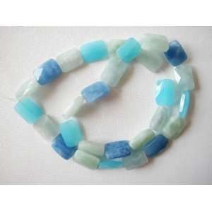  14mm faceted multi blue quartz cushion cut beads 16