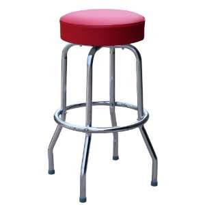  Classic Red Chrome 30 Inch Swivel Bar Stool   Made in USA 