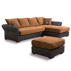 Serenity Two tone Sectional Sofa and Ottoman  