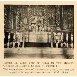  1918 Print Altar Church Laguna New Mexico Buffalo Hide 