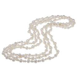 Maddy Emerson Couture Genuine White Pearl Necklace (7 8 mm 